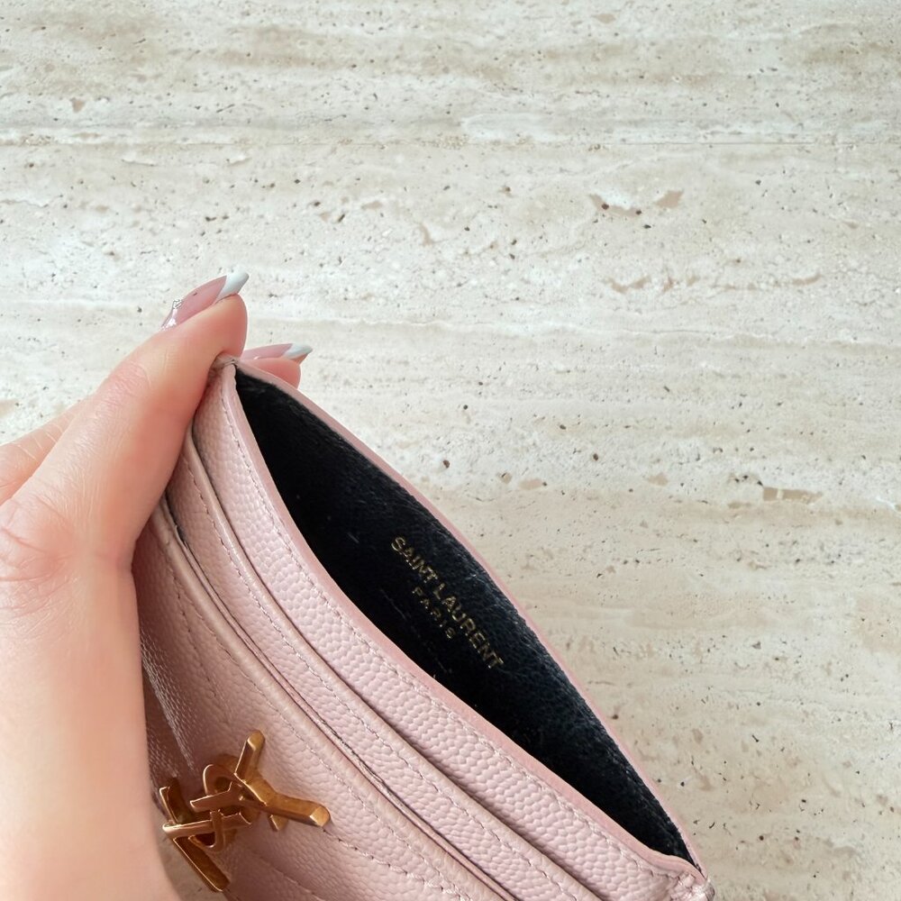 Saint Laurent Leather Card Holder – Nude - Picture 5 of 7